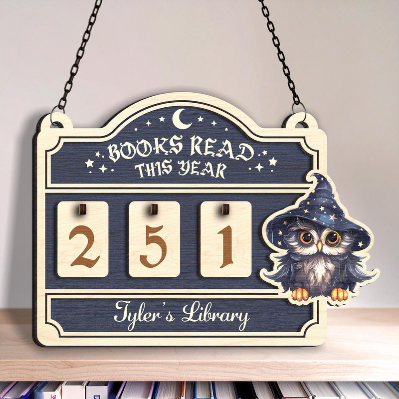 Wooden book reading tracker